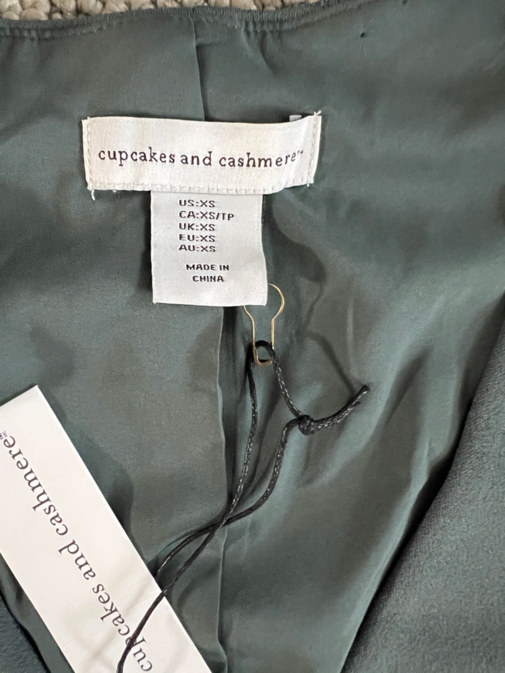 NWT cupcakes & cashmere Forest Green Button Vest & Pants Set size extra small - Picture 3 of 8